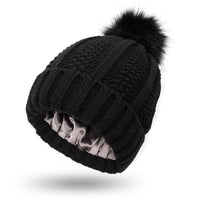Damenstrickmütze mit Bommel - Daitonna