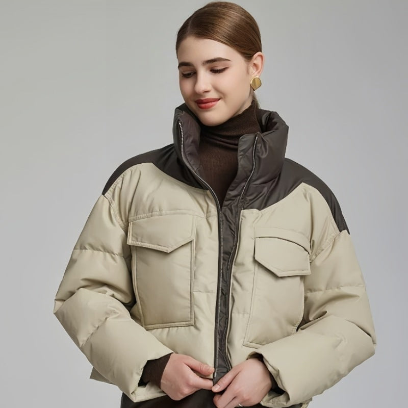 Gesteppte Jacke mit Ledereffekt für Damen - Édrine