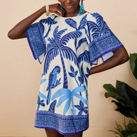 Kurzes Kleid im Ethno-Stil mit Blumendruck - Nayeli