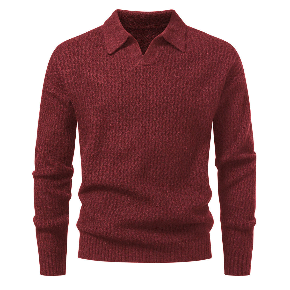 Herren-Jacquard-Strickpullover mit breitem Kragen - Raptor