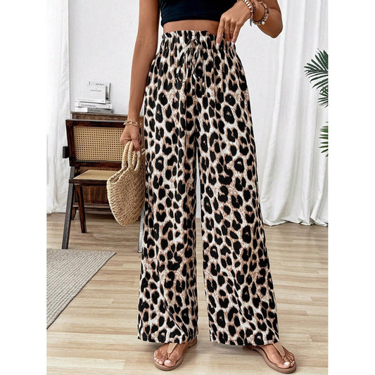 Pantalon large pour femme avec imprimé léopard style décontracté - Camila