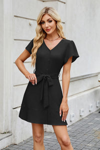 Jane - Robe unie avec décolleté en V