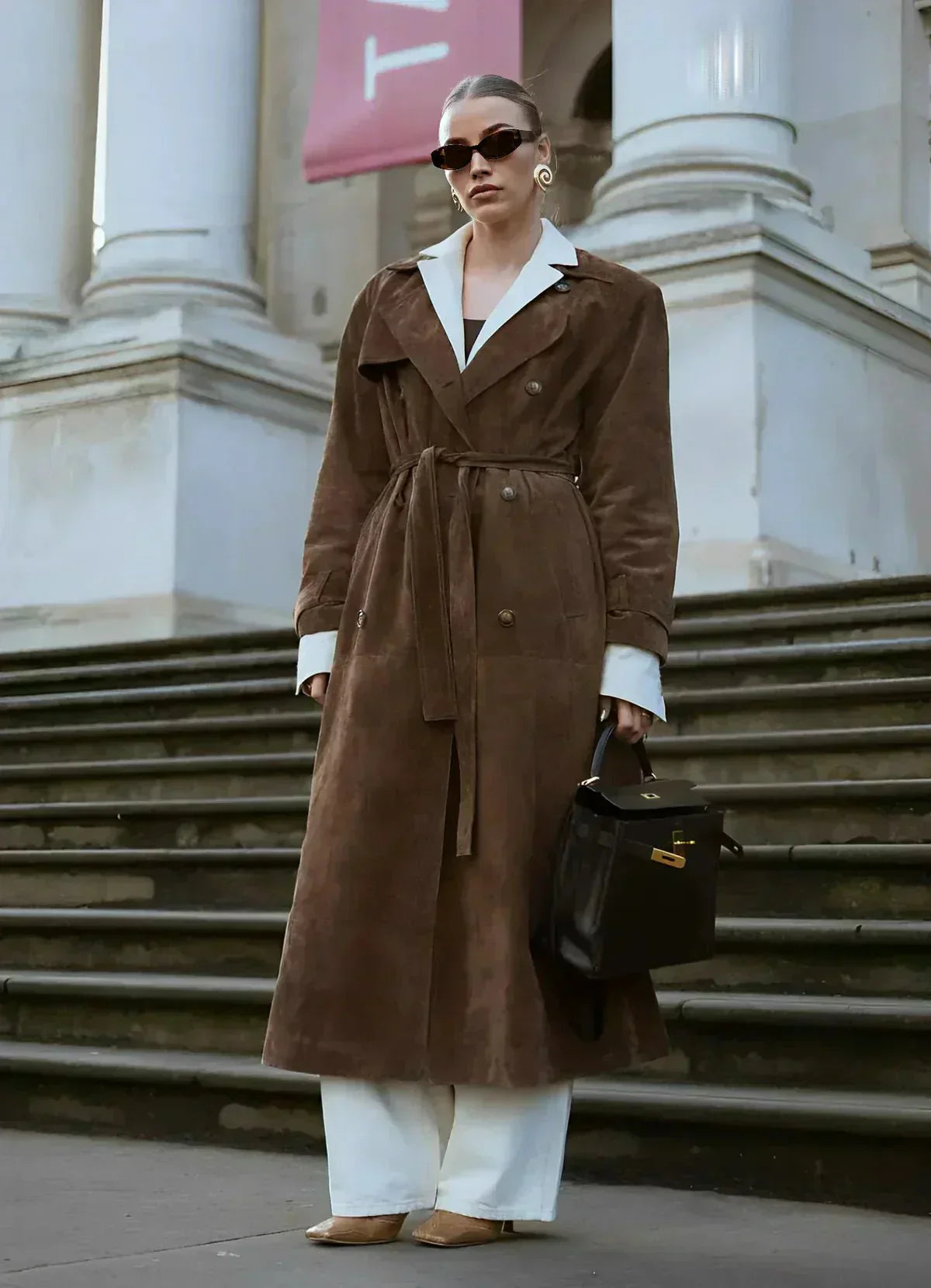 Trenchcoat für Frauen in Wildlederoptik - Isola