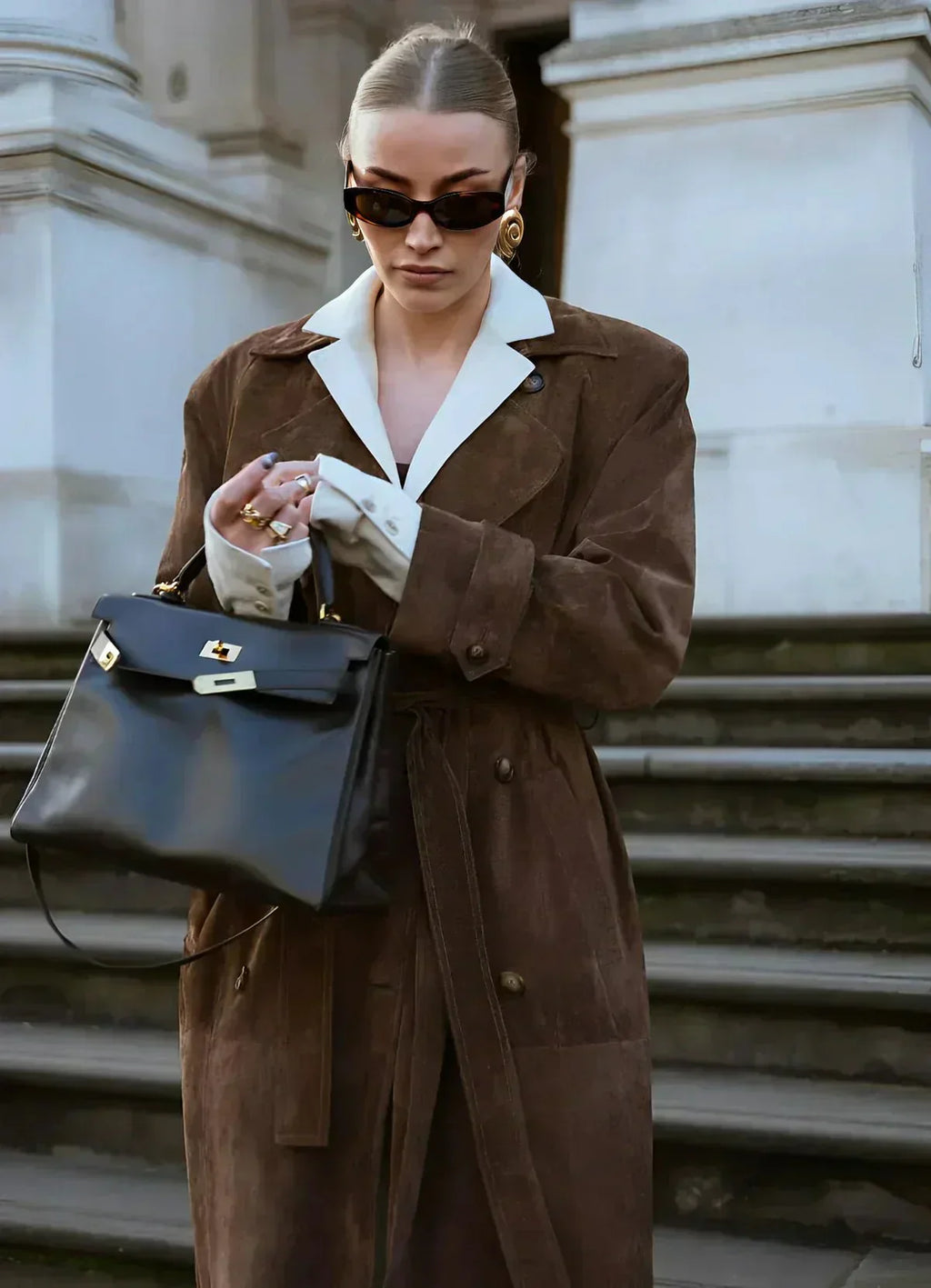 Trenchcoat für Frauen in Wildlederoptik - Isola