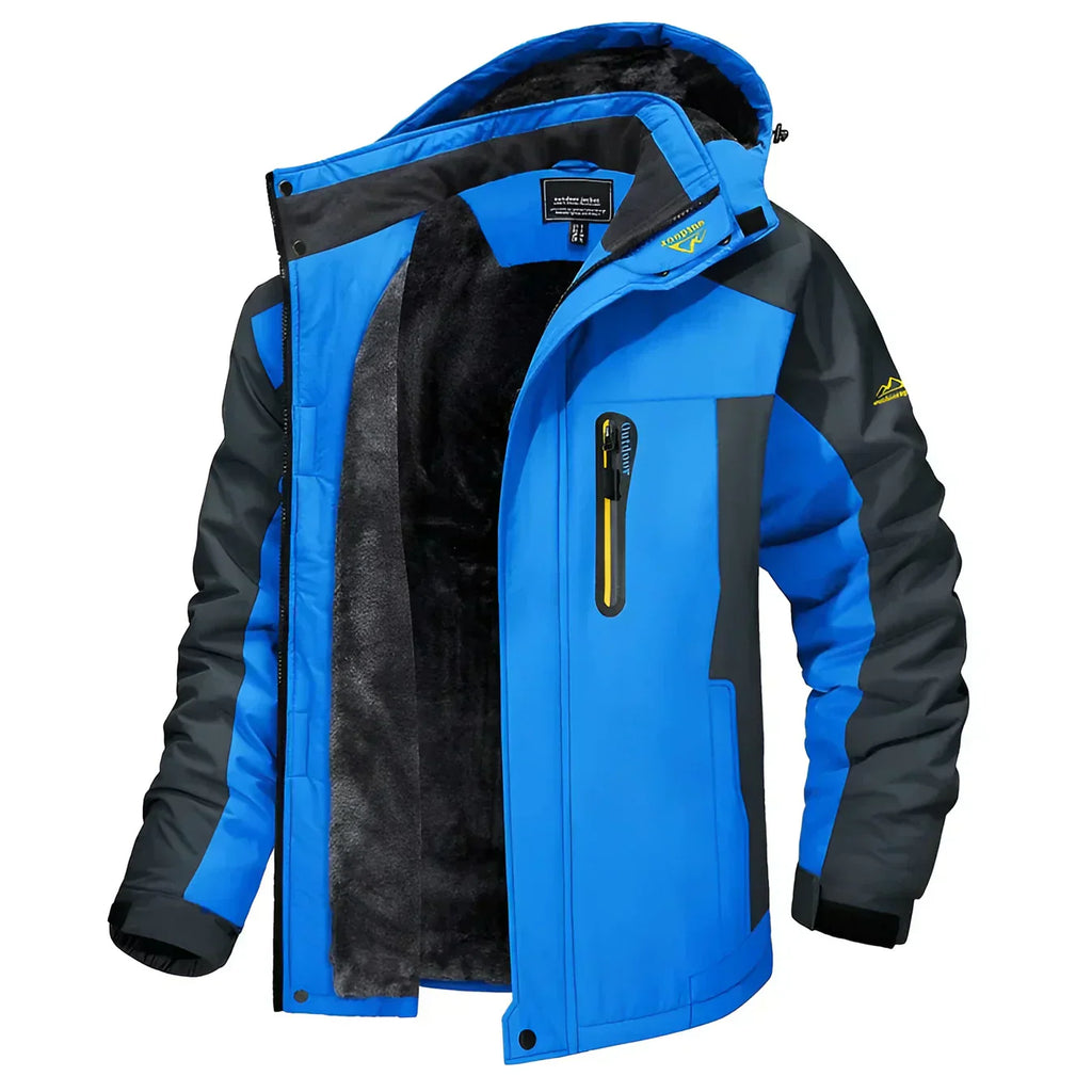 Wasserdichte gefütterte Herrenjacke mit Kapuze - Cavalieri