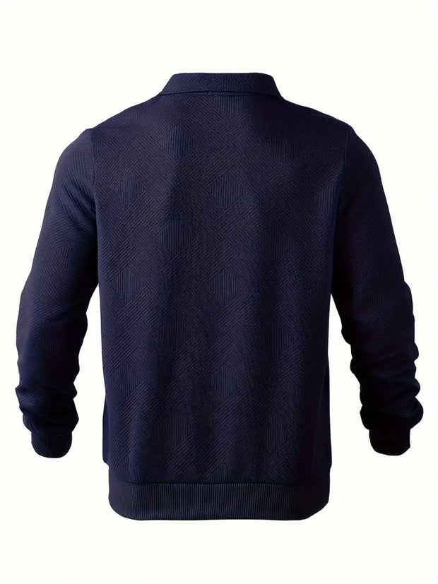 Theon - Pull vintage à fermeture éclair et motif géométrique