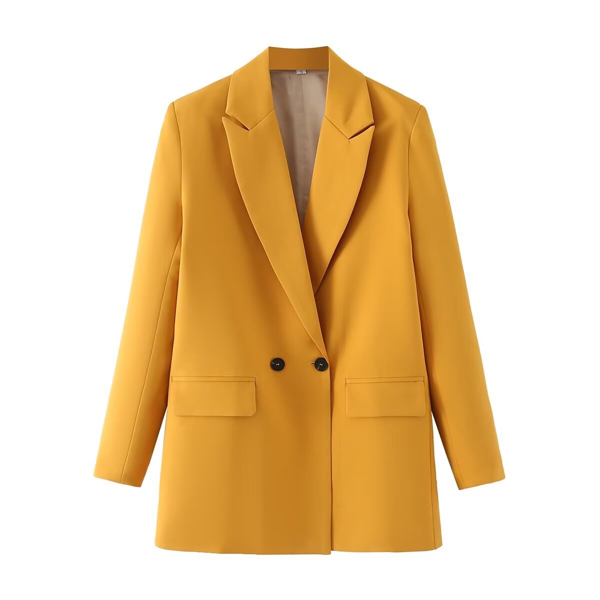 Damen-Blazer mit doppelter Knopfleiste, geradem Schnitt und spitzen Revers – Greta