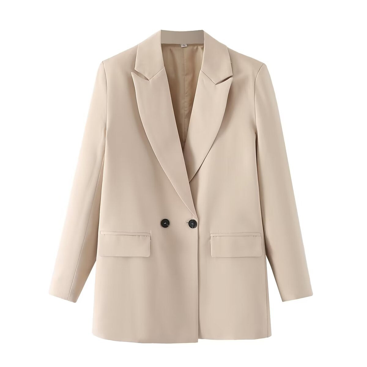 Damen-Blazer mit doppelter Knopfleiste, geradem Schnitt und spitzen Revers – Greta