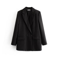 Blazer croisé pour femme, coupe droite, revers en pointe - Greta