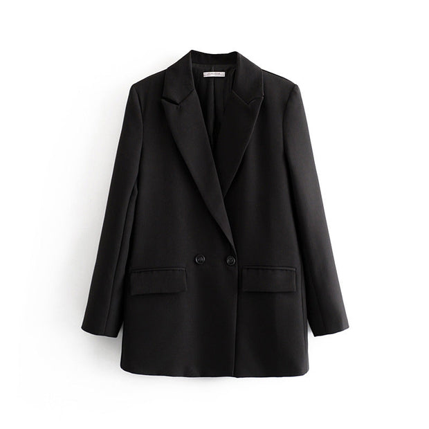Blazer croisé pour femme, coupe droite, revers en pointe - Greta