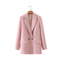 Blazer croisé pour femme, coupe droite, revers en pointe - Greta