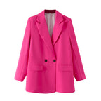 Damen-Blazer mit doppelter Knopfleiste, geradem Schnitt und spitzen Revers – Greta