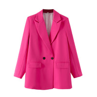 Blazer croisé pour femme, coupe droite, revers en pointe - Greta