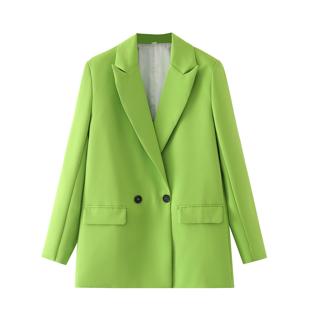 Damen-Blazer mit doppelter Knopfleiste, geradem Schnitt und spitzen Revers – Greta