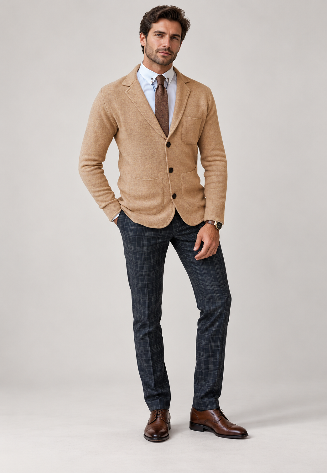 Blazer en maille pour homme à revers et trois boutons - Sverre