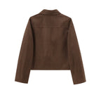 Blazer in Wildlederoptik für Damen mit Knöpfen – Sarah