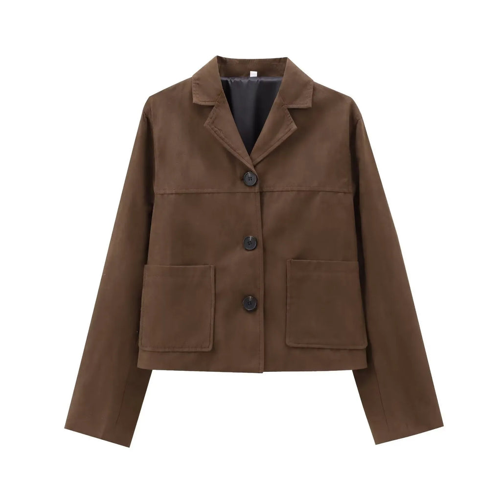 Blazer in Wildlederoptik für Damen mit Knöpfen – Sarah