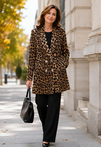 Blazer long pour femme à imprimé léopard - Luise