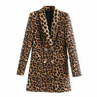 Blazer long pour femme à imprimé léopard - Luise