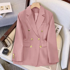 Doppelreihiger Damenblazer mit Revers und Metallknöpfen – Britta