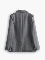 Grauer Oversize-Blazer für Damen mit zwei Knöpfen – Jana