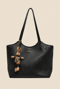 Sac cabas femme en cuir végétal avec pendentif