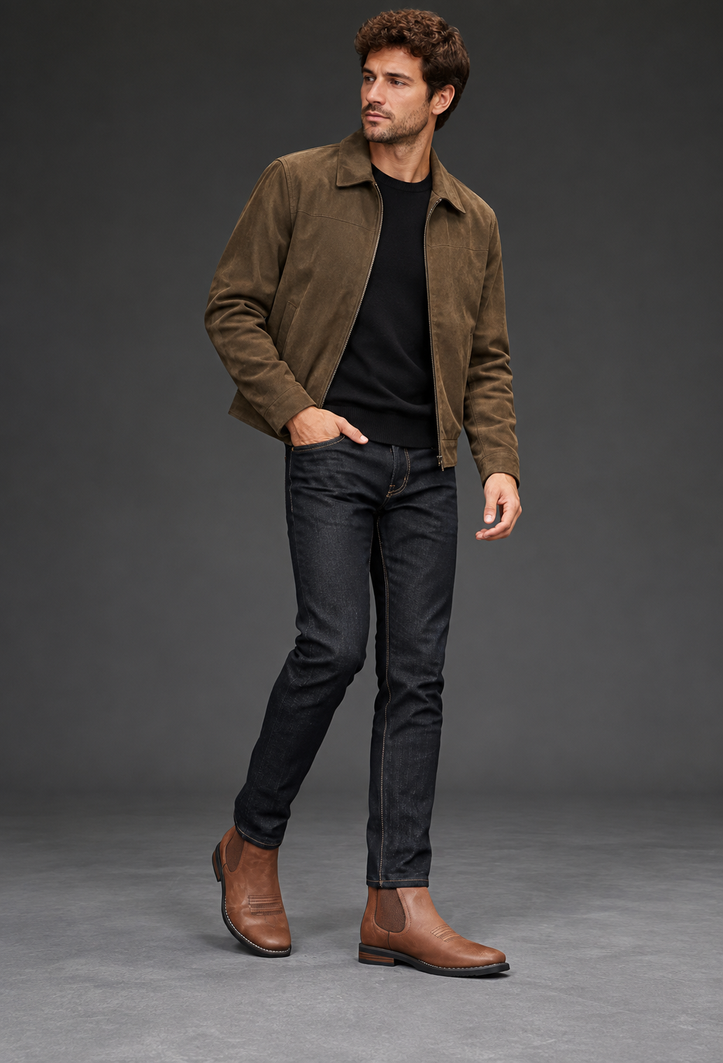 Bottines homme effet cuir à élastiques latéraux - Eirik