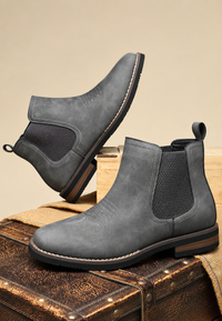 Bottines homme effet cuir à élastiques latéraux - Eirik