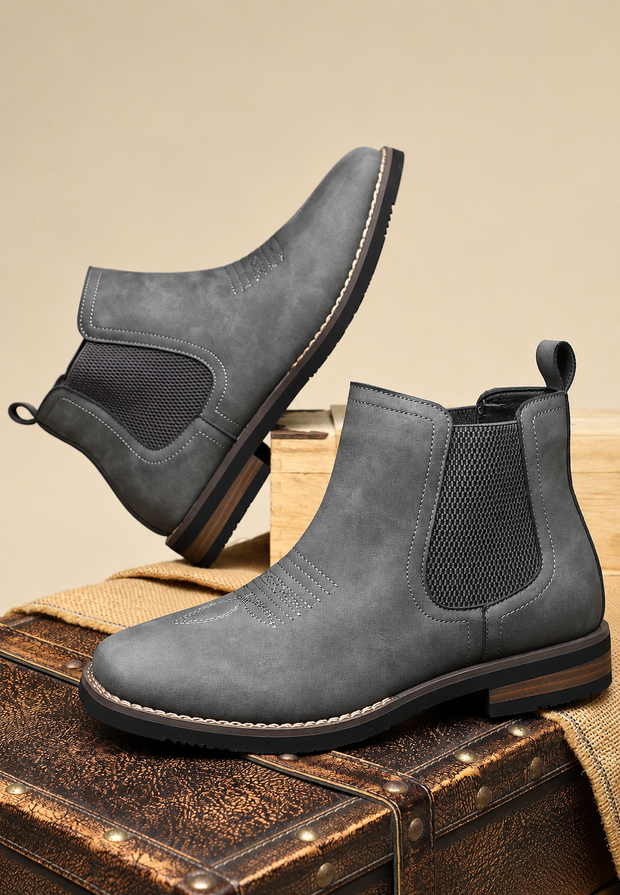 Bottines homme effet cuir à élastiques latéraux - Eirik