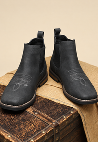 Bottines homme effet cuir à élastiques latéraux - Eirik