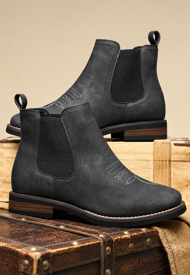 Bottines homme effet cuir à élastiques latéraux - Eirik