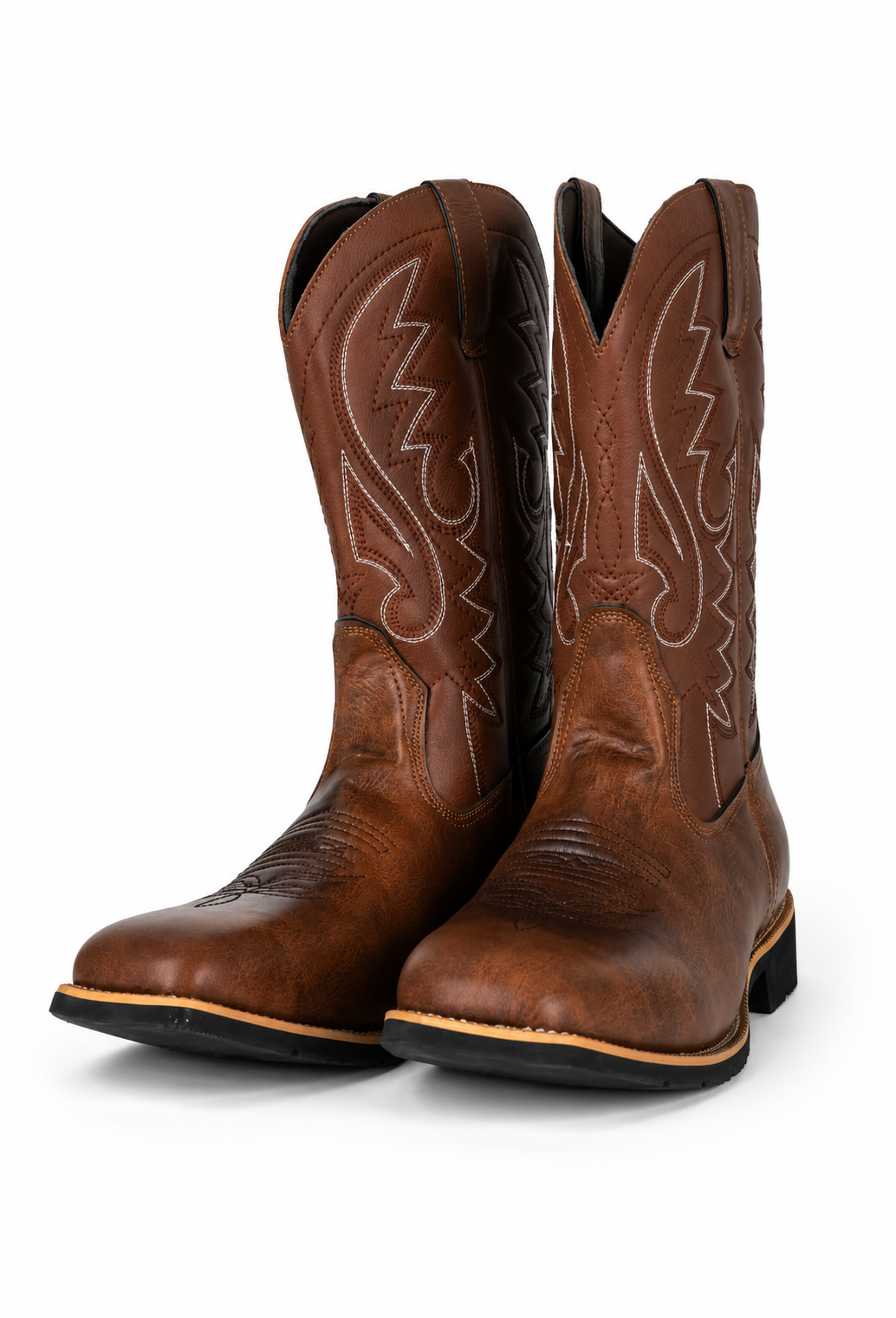 Cowboystiefel für Herren aus Kunstleder mit Stickereien – Hagen