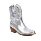 Cowboystiefel für Damen, mittelhoch, bestickt, mit breitem Absatz – Helga