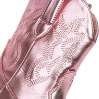 Bottes de cow-boy pour femme, tige mi-haute, brodées, talon large - Helga