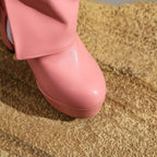 Damenstiefel mit Plateau und Blockabsatz, mittelhoch – Sabine