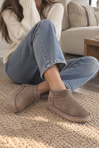 Flache Winterstiefeletten in Wildlederoptik – Nolia