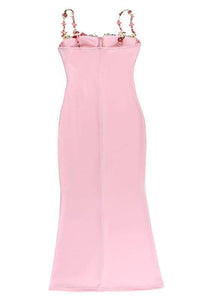 Brenda - Robe midi avec broderie florale et dentelles