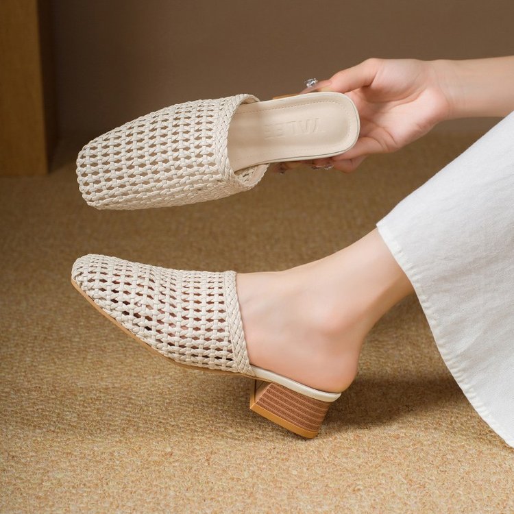 Flache gewebte Damen-Sommer-Sandale - Breeze