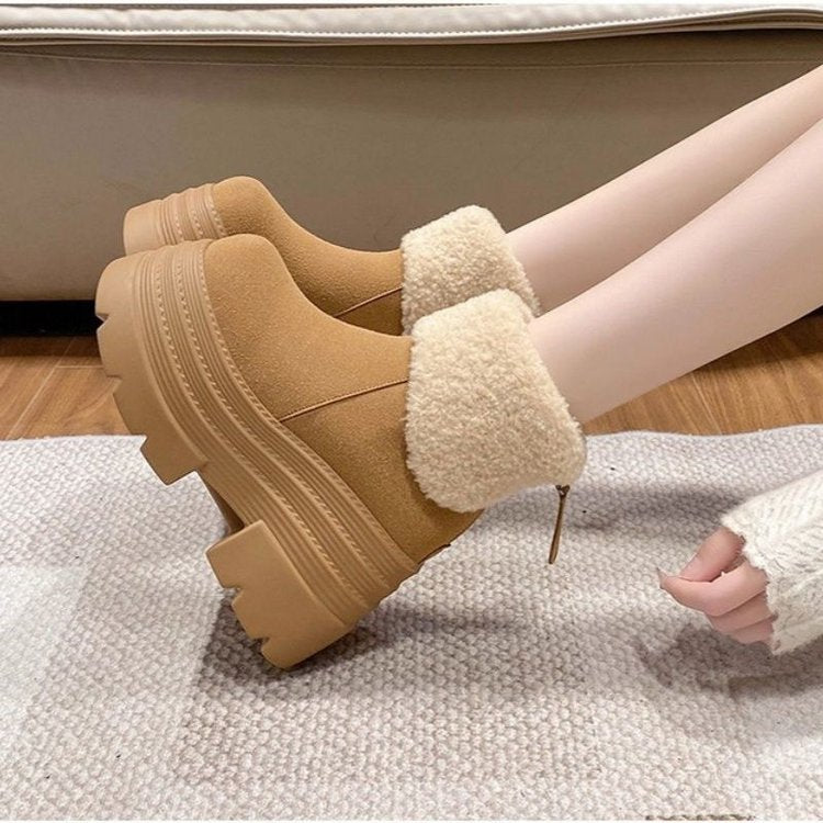 Damen Plateau-Stiefeletten mit Steppmuster - Svea