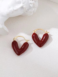 Bijoux pour femmes Boucles d'oreilles cœur émaillé