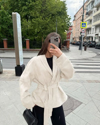 Veste rétro en daim à manches longues - Valentina