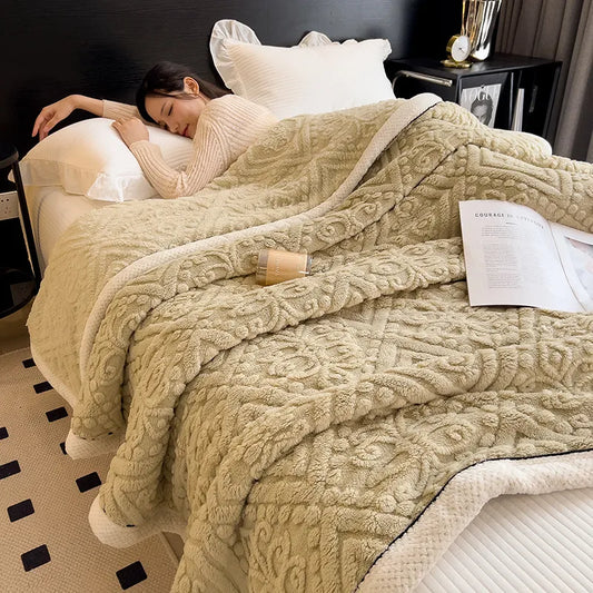 Couverture d'hiver matelassée de luxe