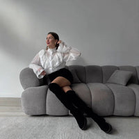 Damen Chiffonbluse mit Rüschen - Margarethe