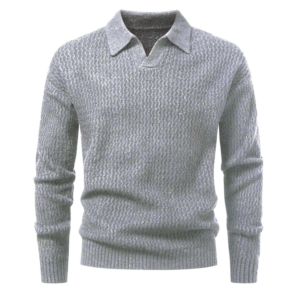 Herren-Jacquard-Strickpullover mit breitem Kragen - Raptor