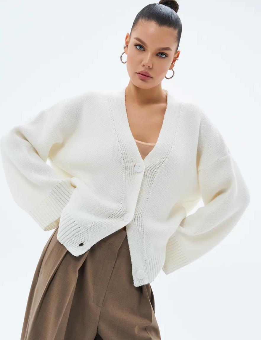 Damen Strickjacke, lockere Passform, Grobstrick - Uveris