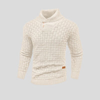 Pull en maille à col roulé boutonné pour homme - Keldor