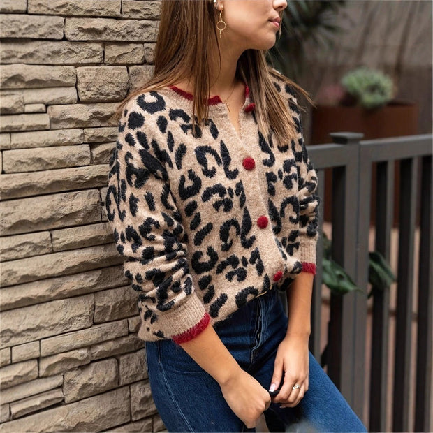 Cardigan imprimé en maille pour femmes - Maelen