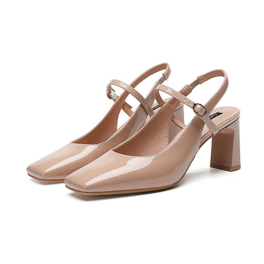 Chaussures pour femmes à bout carré et à bride croisée avec boucle - Camille