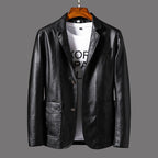 Herrenjacke mit Glattledereffekt - Maël