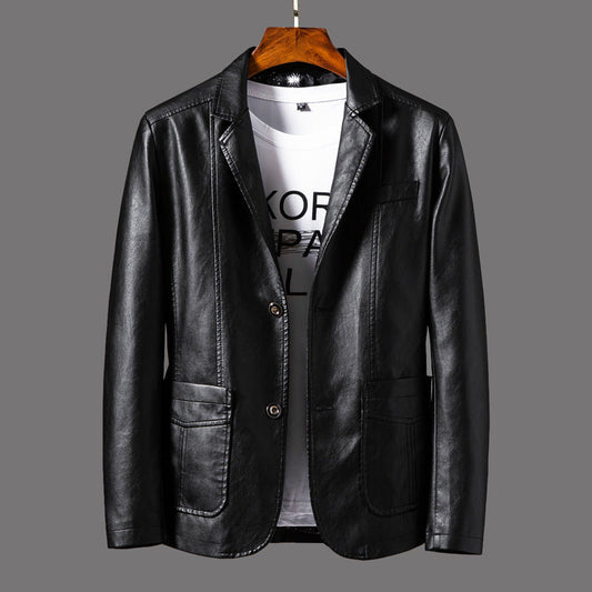 Herrenjacke mit Glattledereffekt - Maël